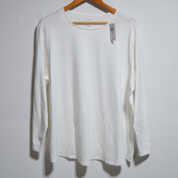 j. jill Pure Jill Long Sleeve Shirttail Tee White Size 2X NWT - Picture 1 of 7